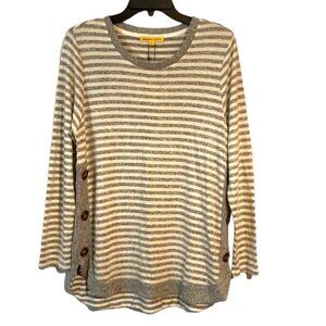 Mesh + Lace Light Weight Sweater Top NWT size L